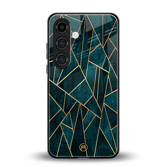 geometric green back phone cover | glass case for samsung galaxy s23 fe