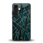 geometric green back phone cover | glass case for samsung galaxy s24 plus