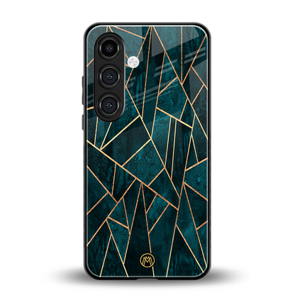 geometric green back phone cover | glass case for samsung galaxy s24 fe