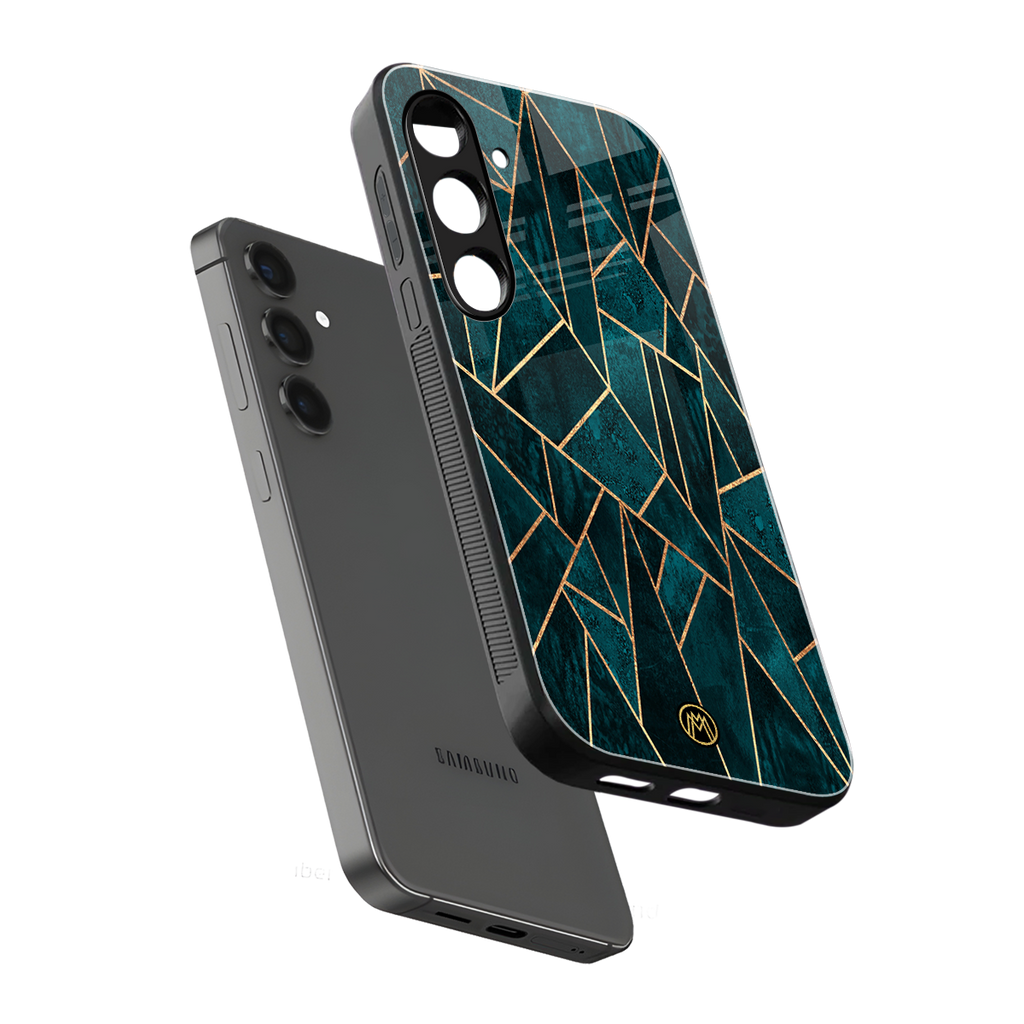 geometric green back phone cover | glass case for samsung galaxy s24