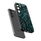 geometric green back phone cover | glass case for samsung galaxy s24 plus