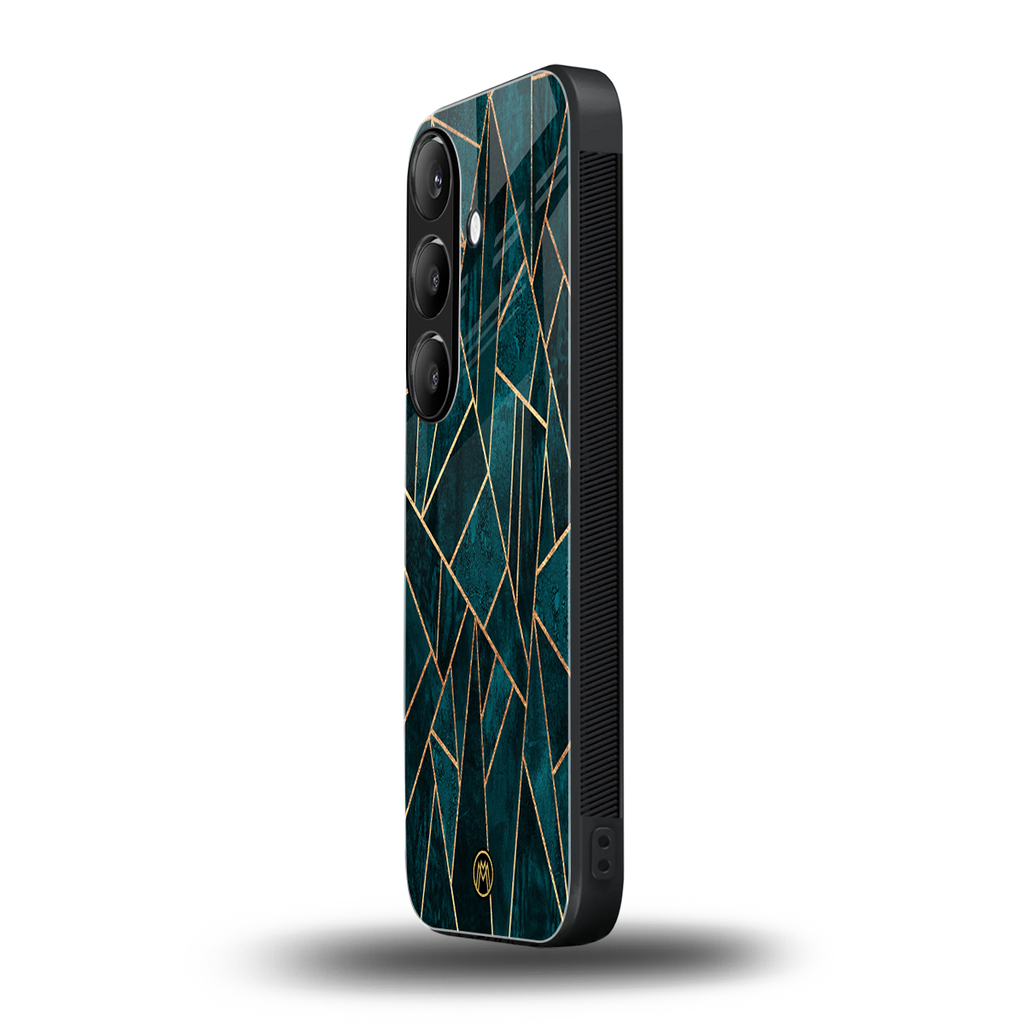 geometric green back phone cover | glass case for samsung galaxy s24