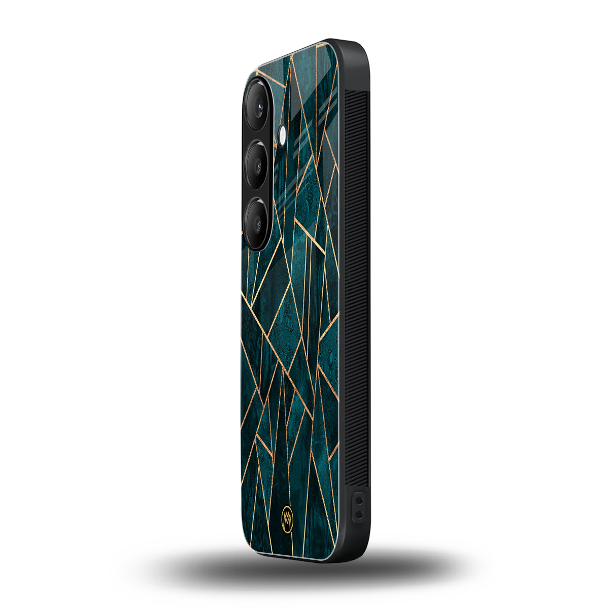 geometric green back phone cover | glass case for samsung galaxy s24 fe