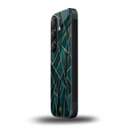 geometric green back phone cover | glass case for samsung galaxy s25