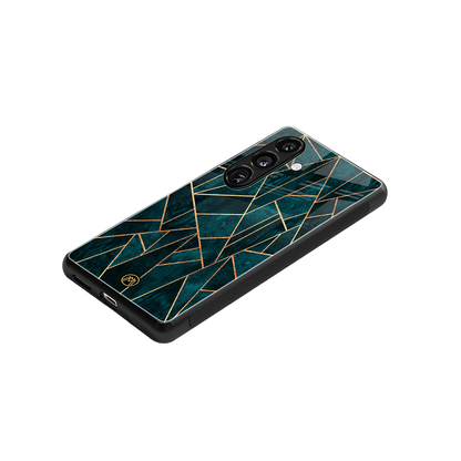 geometric green back phone cover | glass case for samsung galaxy s24 fe