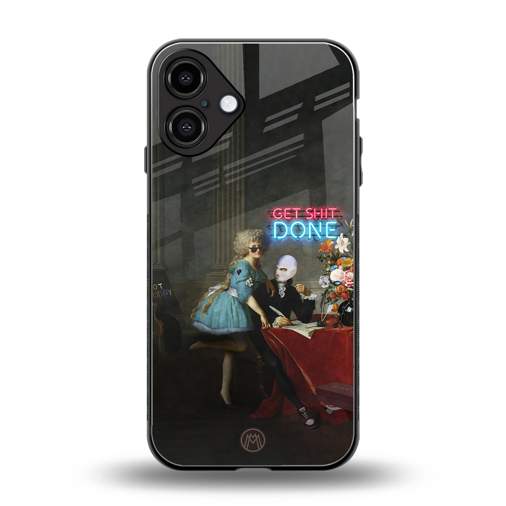 get shit done back phone cover | glass case for iphone 16 plus