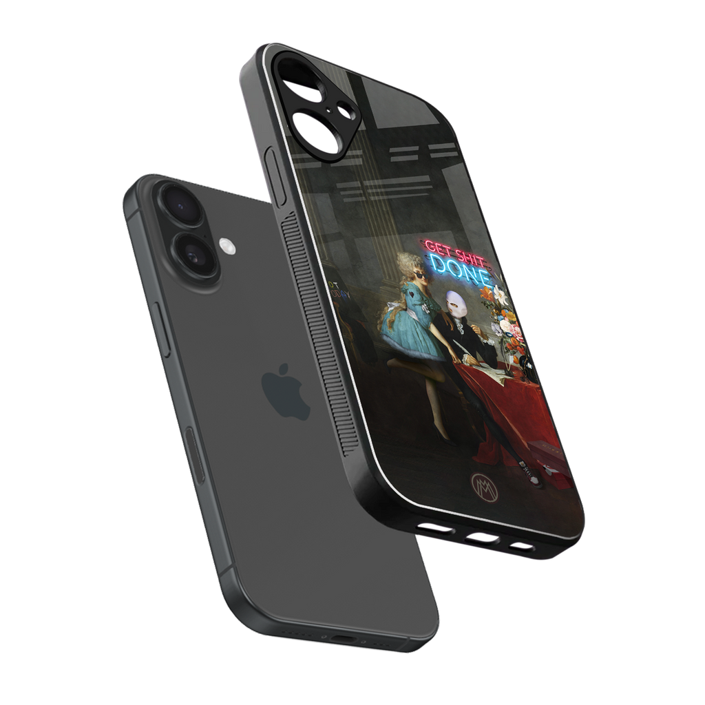 get shit done back phone cover | glass case for iphone 16 plus