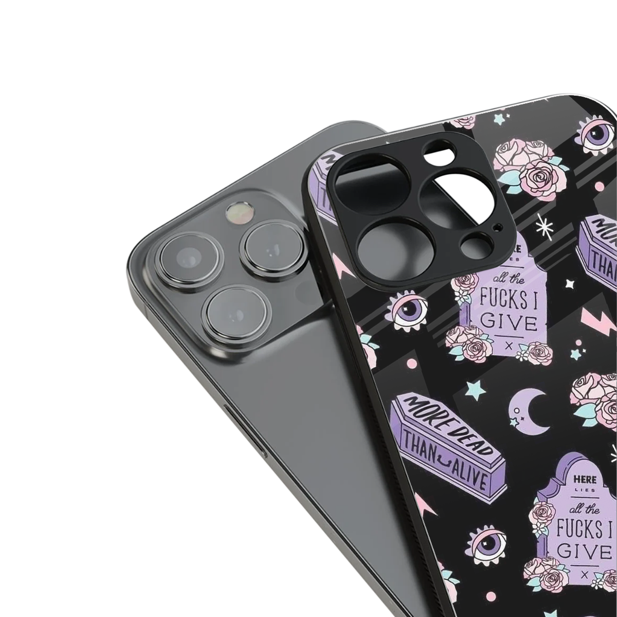 ghostly presence back phone cover | glass case for iphone 16 plus
