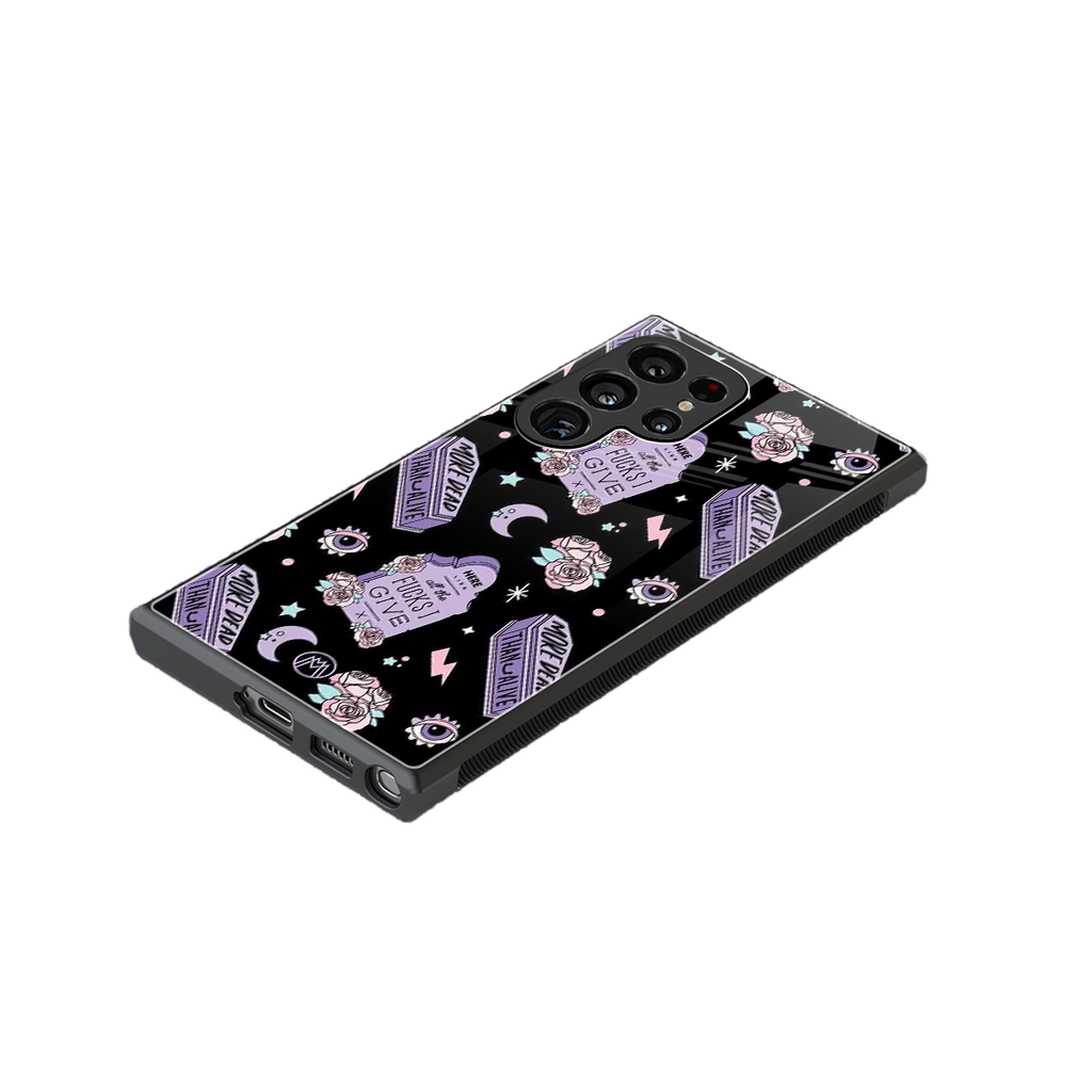 ghostly presence back phone cover | glass case for samsung galaxy s23 ultra