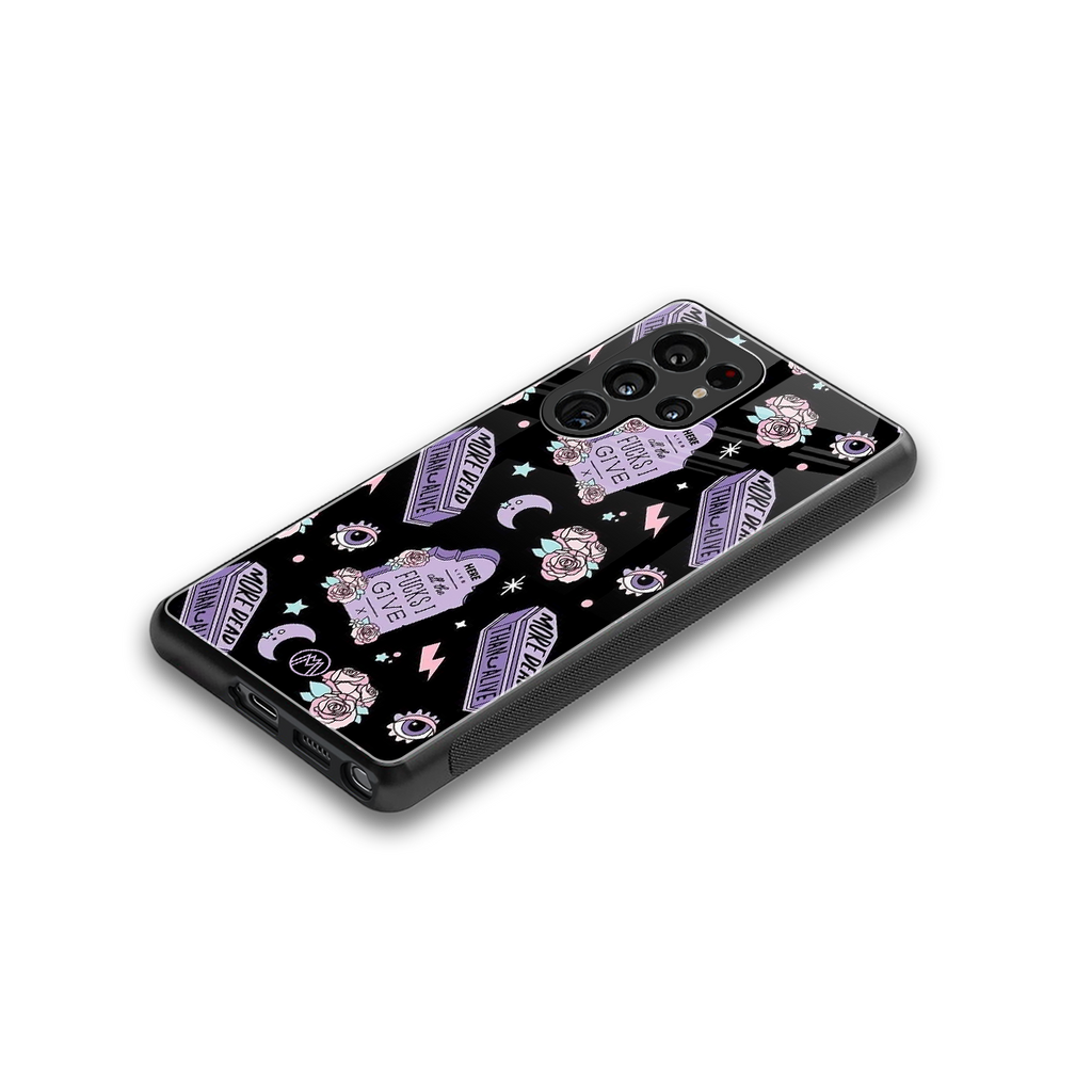 ghostly presence back phone cover | glass case for samsung galaxy s25 ultra
