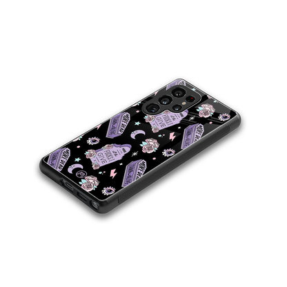 ghostly presence back phone cover | glass case for samsung galaxy s25 ultra