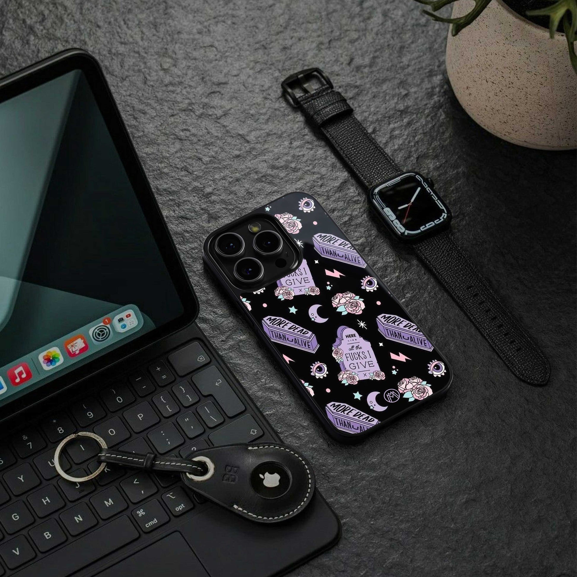 ghostly presence back phone cover | glass case for iphone 13 pro max