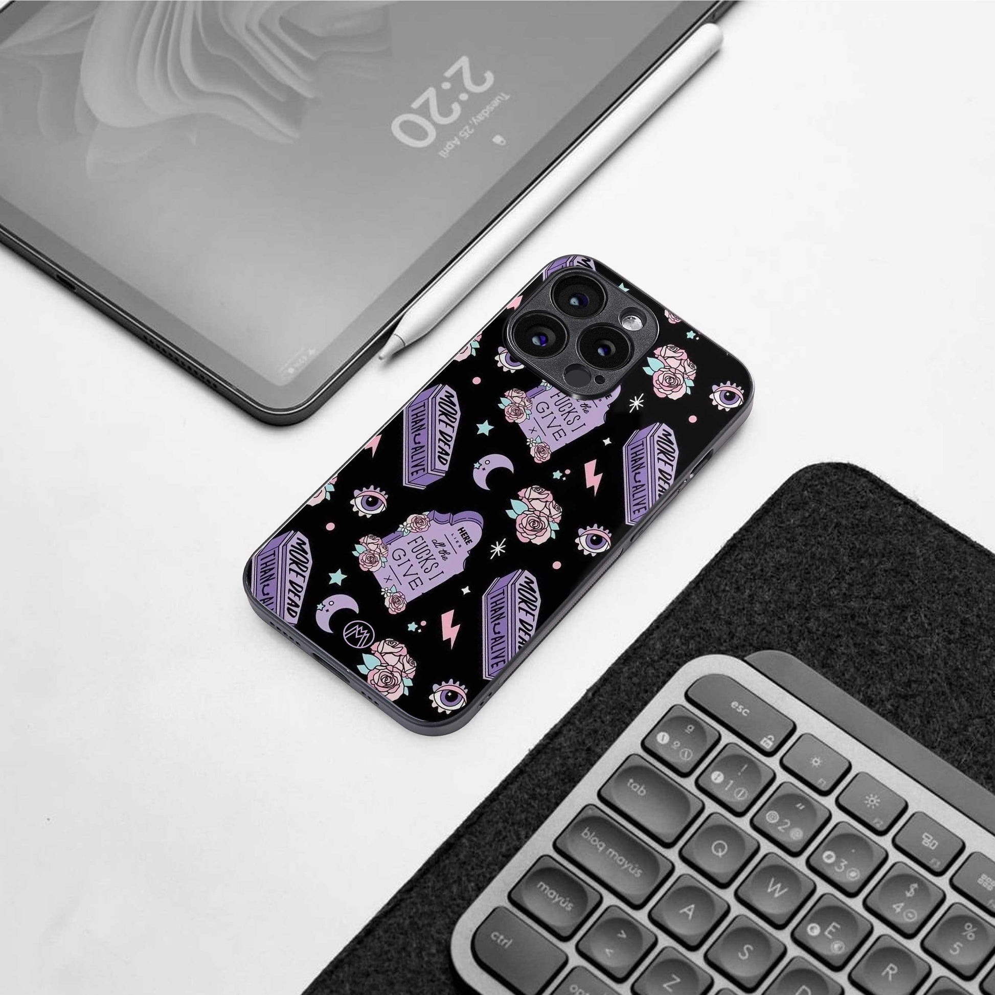 ghostly presence back phone cover | glass case for iphone 13 pro max