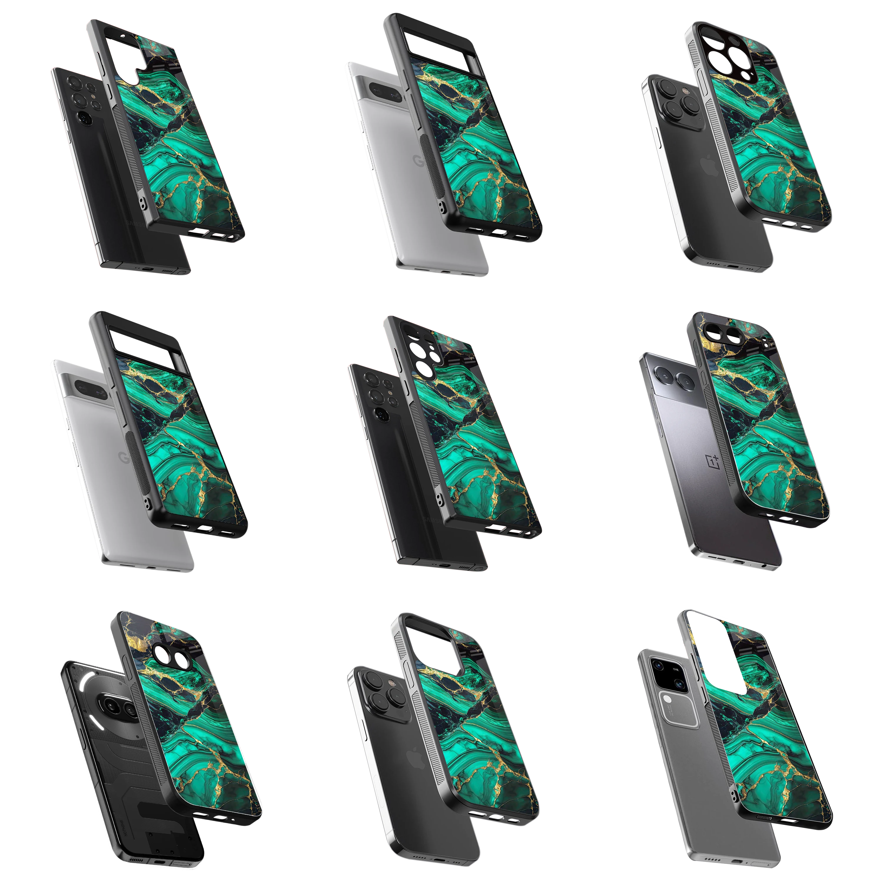 Durable Glass Back Mobile Case for iPhone, Samsung, OnePlus, Google Pixel, Redmi, Vivo, Oppo