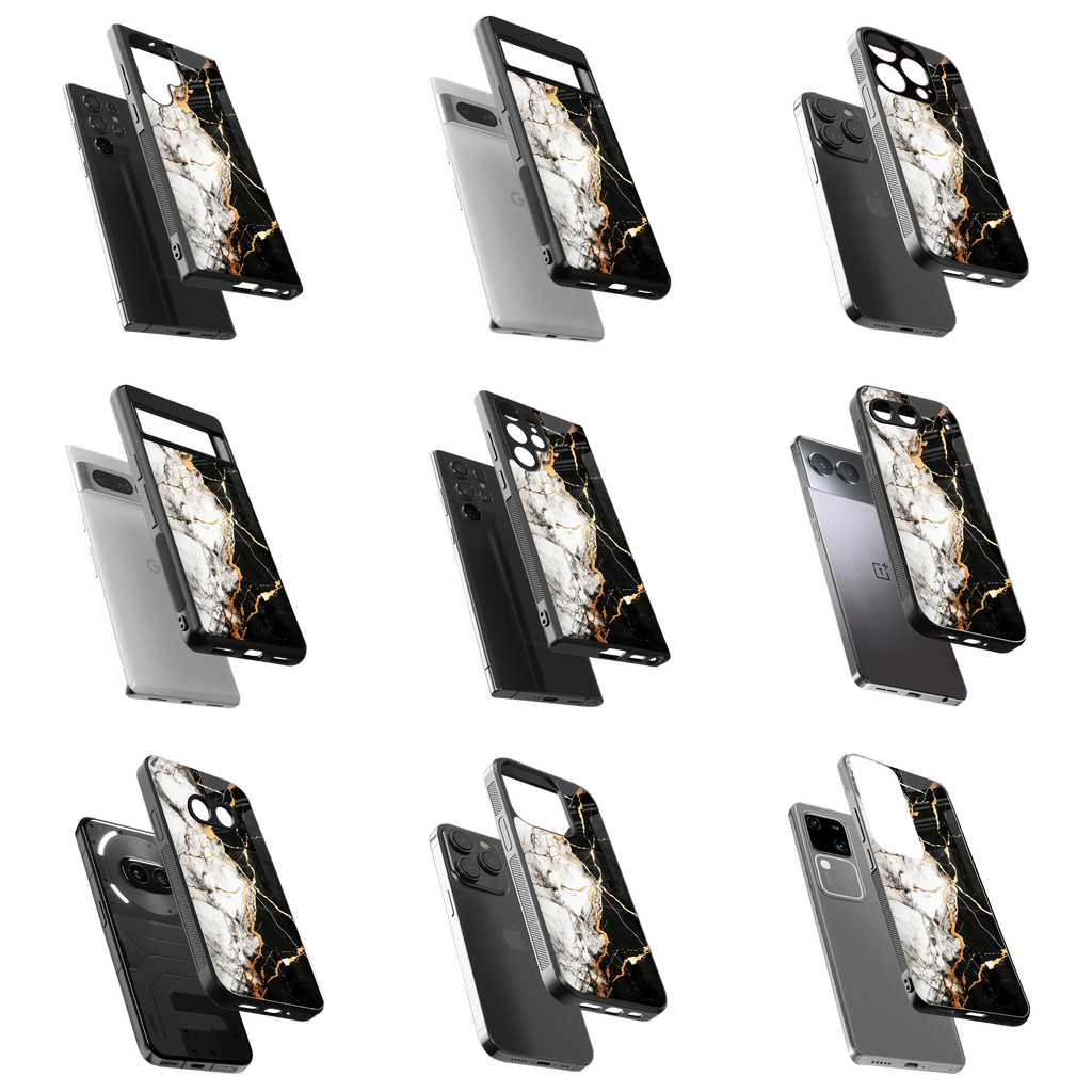 Durable Glass Back Mobile Case for iPhone, Samsung, OnePlus, Google Pixel, Redmi, Vivo, Oppo