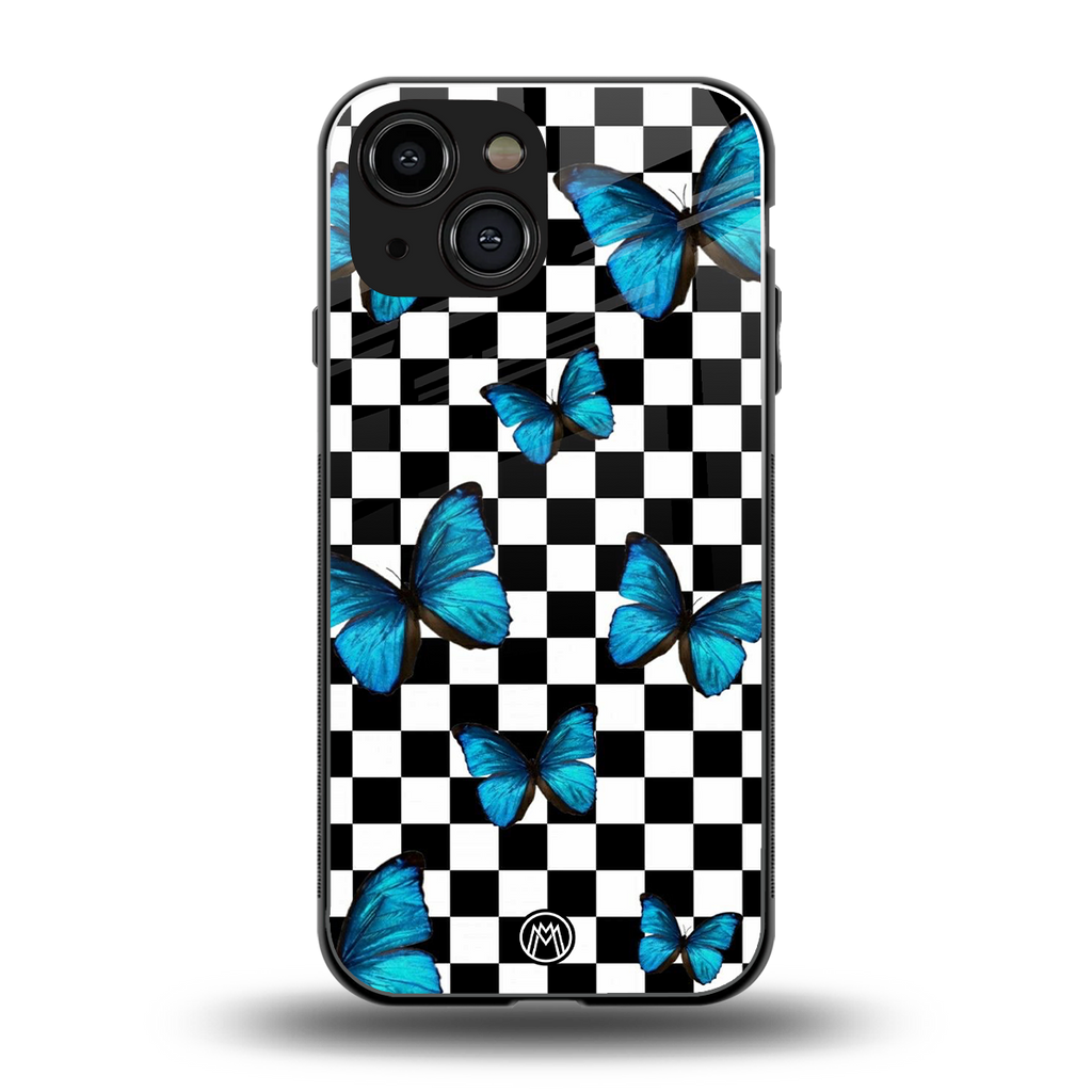gimme butterflies back phone cover | glass case for iphone 13 mini