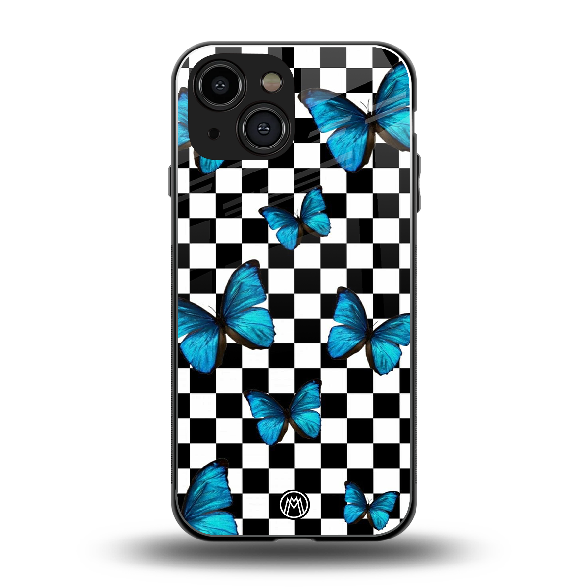 gimme butterflies back phone cover | glass case for iphone 13 mini