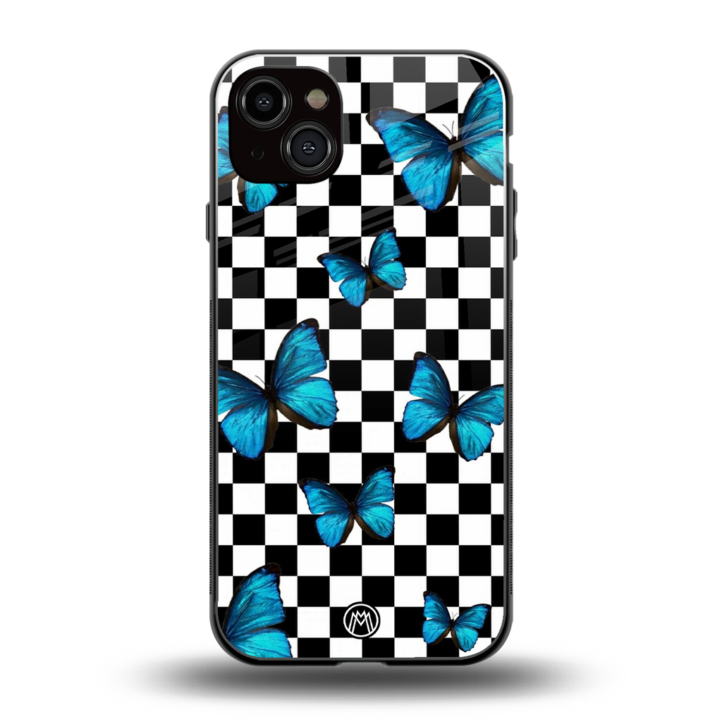 gimme butterflies back phone cover | glass case for iphone 14 plus