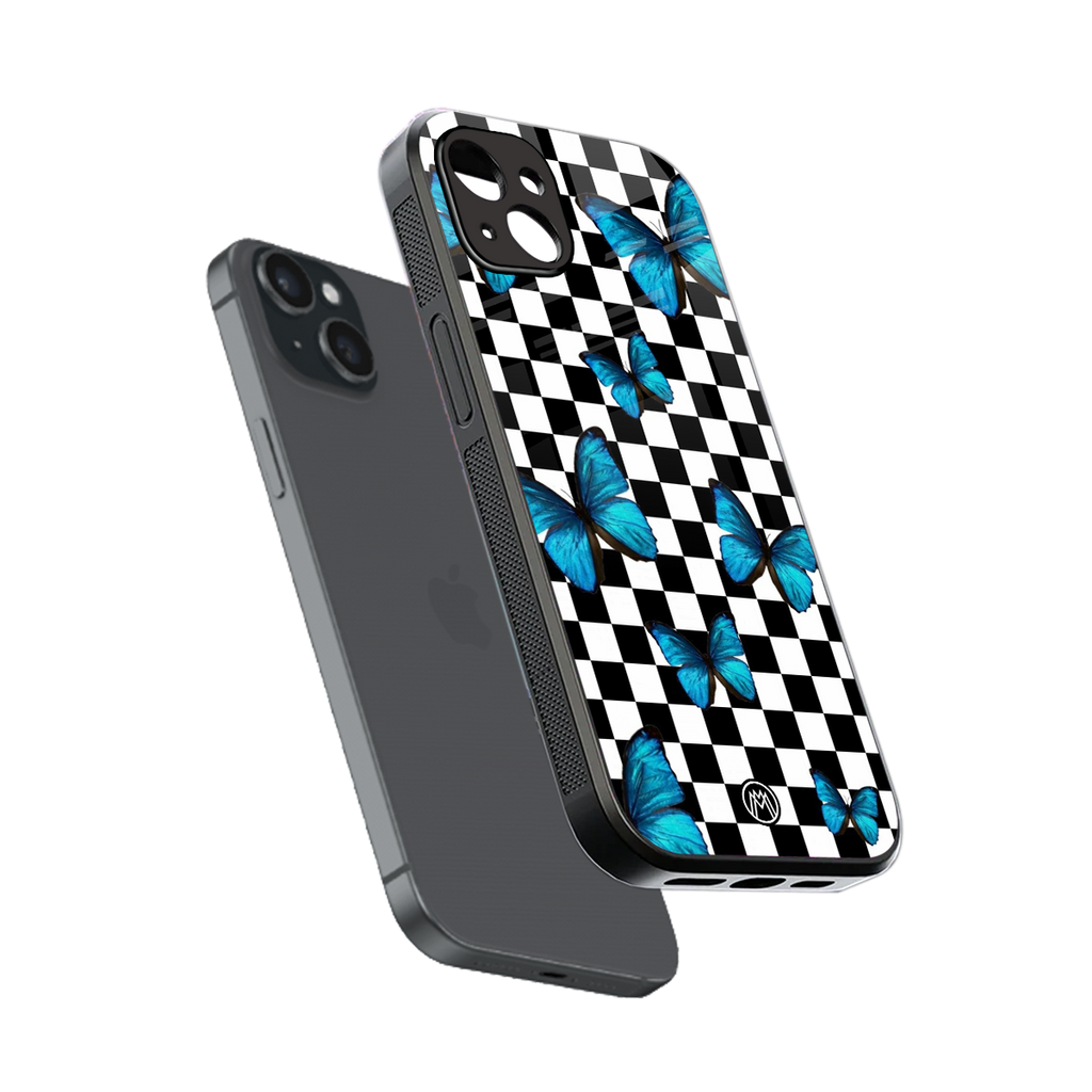 gimme butterflies back phone cover | glass case for iphone 14 plus