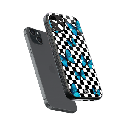 gimme butterflies back phone cover | glass case for iphone 14 plus