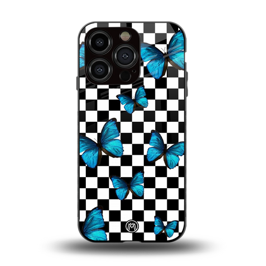 gimme butterflies back phone cover | glass case for iphone 15 pro