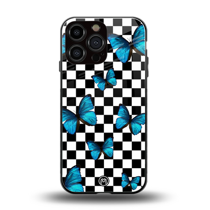 gimme butterflies back phone cover | glass case for iphone 16 pro max
