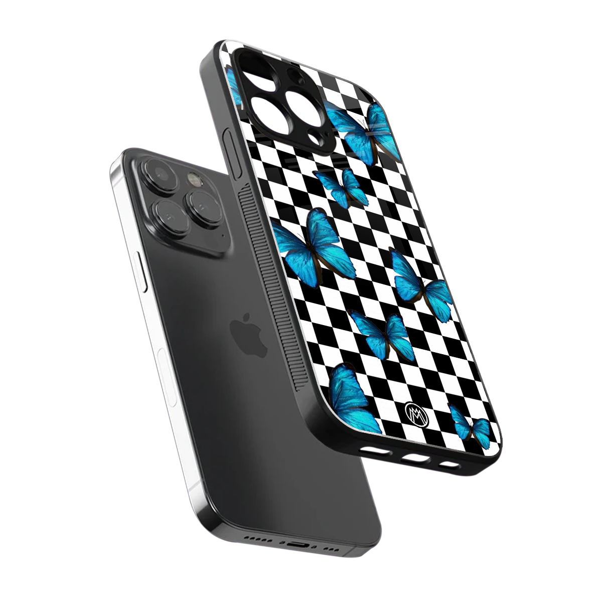 gimme butterflies back phone cover | glass case for iphone 16 pro max