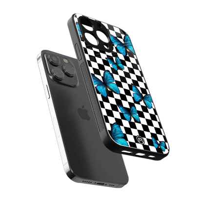 gimme butterflies back phone cover | glass case for iphone 16 pro max