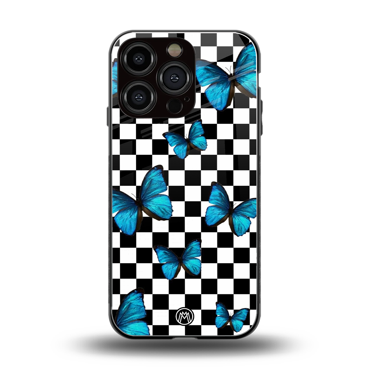 gimme butterflies back phone cover | glass case for iphone 16 pro