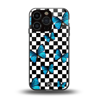 gimme butterflies back phone cover | glass case for iphone 16 pro