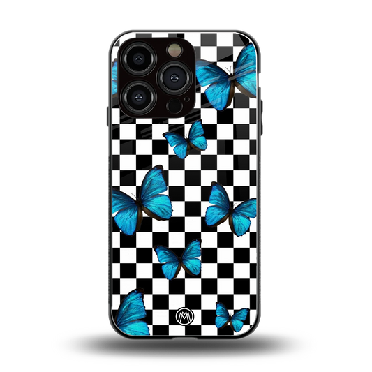 gimme butterflies back phone cover | glass case for iphone 16 pro