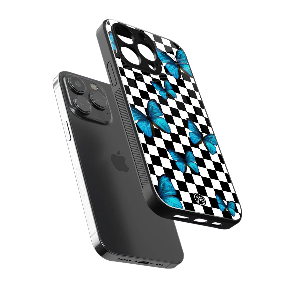 gimme butterflies back phone cover | glass case for iphone 16 pro