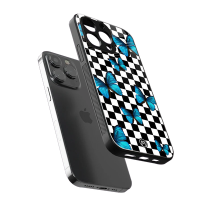 gimme butterflies back phone cover | glass case for iphone 16 pro