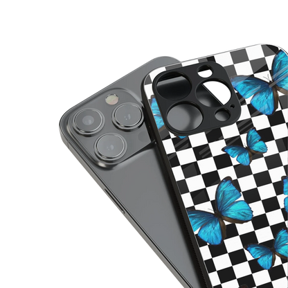 gimme butterflies back phone cover | glass case for iphone 16 pro max