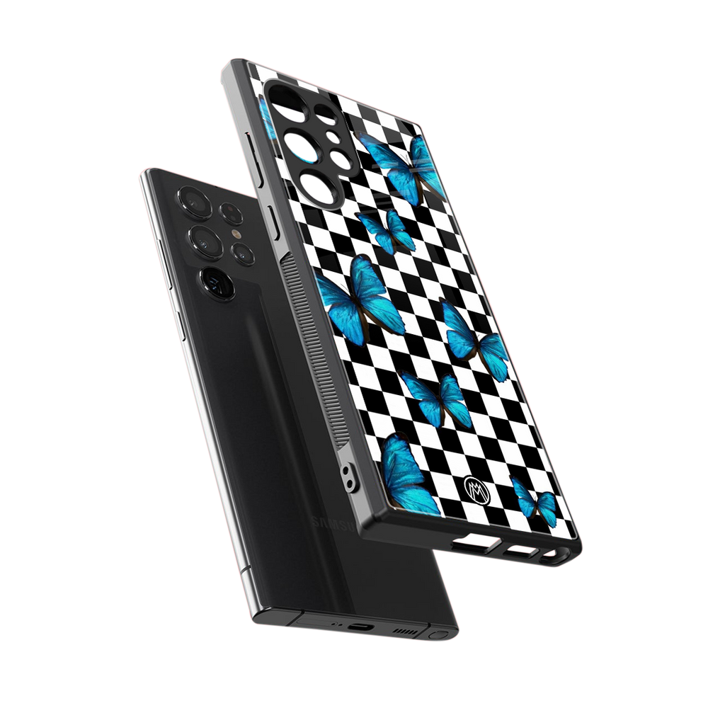 gimme butterflies back phone cover | glass case for samsung galaxy s23 ultra