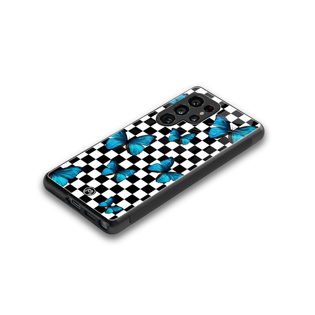 gimme butterflies back phone cover | glass case for samsung galaxy s25 ultra