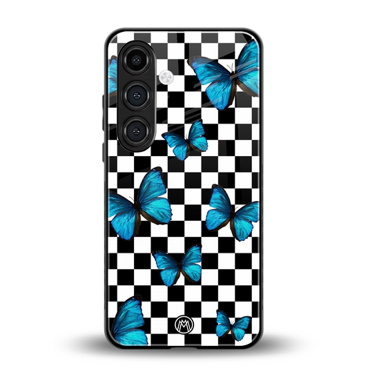 gimme butterflies back phone cover | glass case for samsung galaxy s24 fe