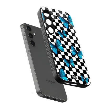 gimme butterflies back phone cover | glass case for samsung galaxy s24 fe