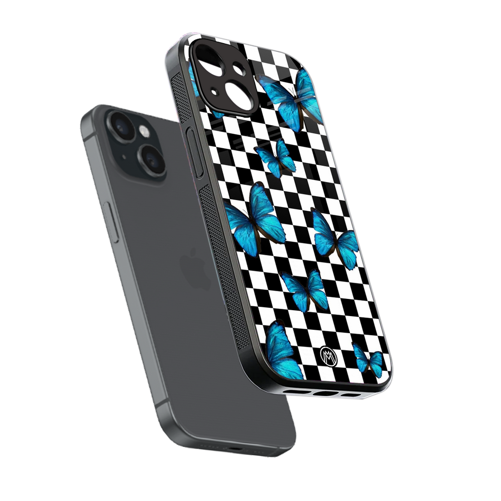 gimme butterflies back phone cover | glass case for iphone 15