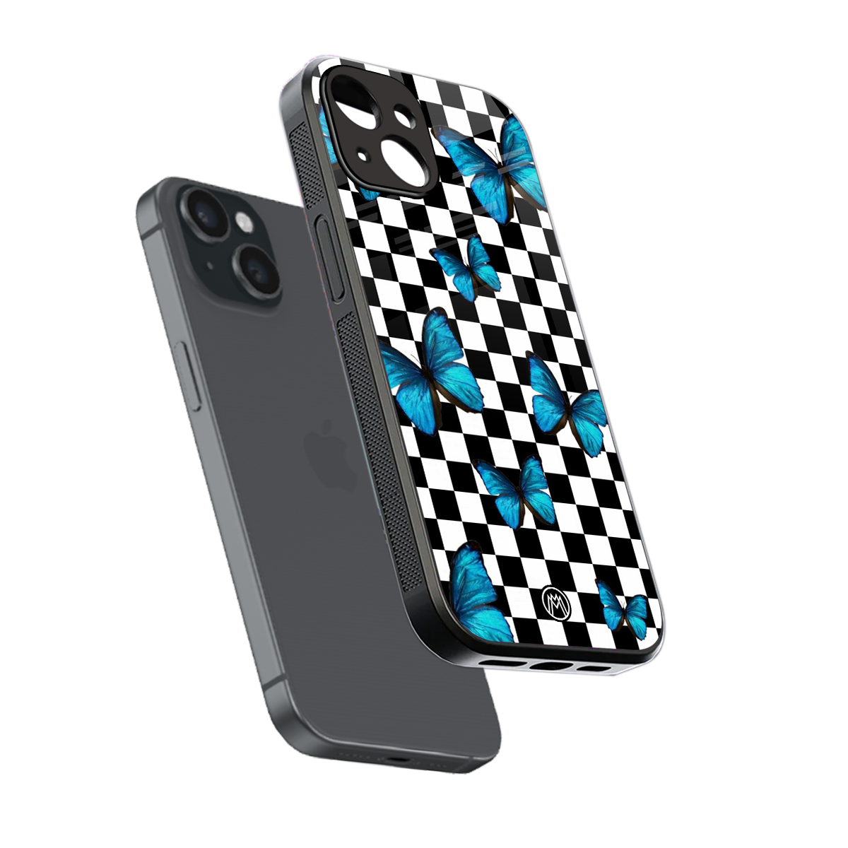 gimme butterflies back phone cover | glass case for iphone 15