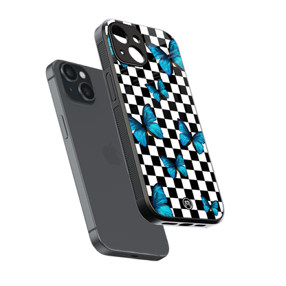 gimme butterflies back phone cover | glass case for iphone 15