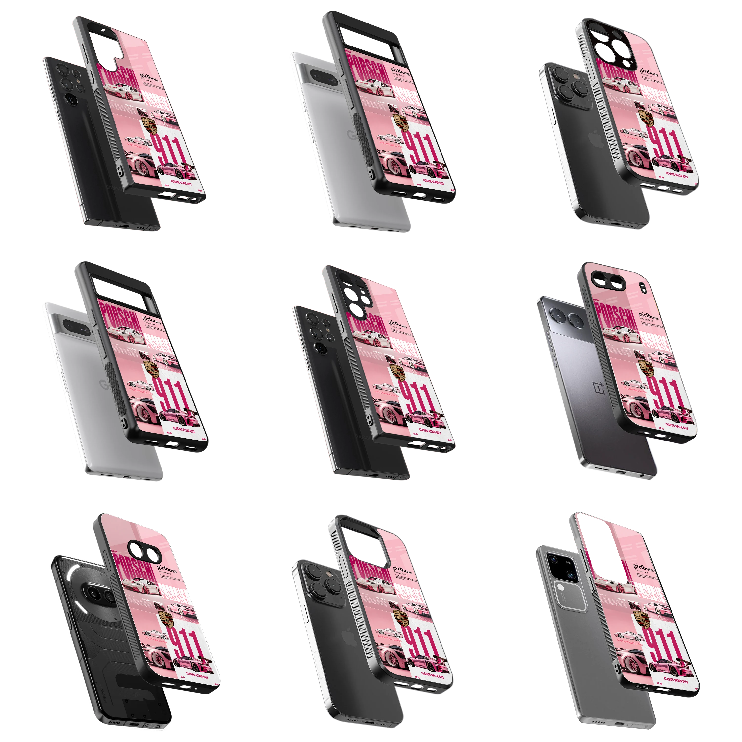 Durable Glass Back Mobile Case for iPhone, Samsung, OnePlus, Google Pixel, Redmi, Vivo, Oppo