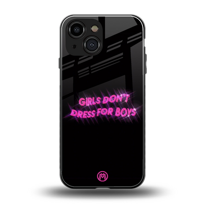 girls don't dress for boys back phone cover | glass case for iphone 13 mini