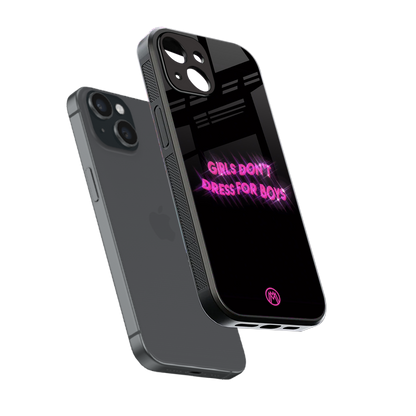 girls don't dress for boys back phone cover | glass case for iphone 13 mini