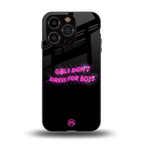 girls don't dress for boys back phone cover | glass case for iphone 14 pro