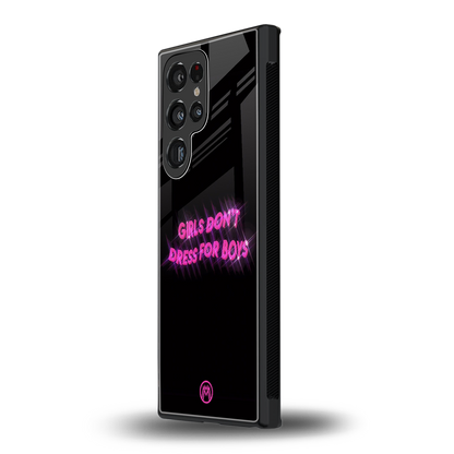 girls don't dress for boys back phone cover | glass case for samsung galaxy s23 ultra