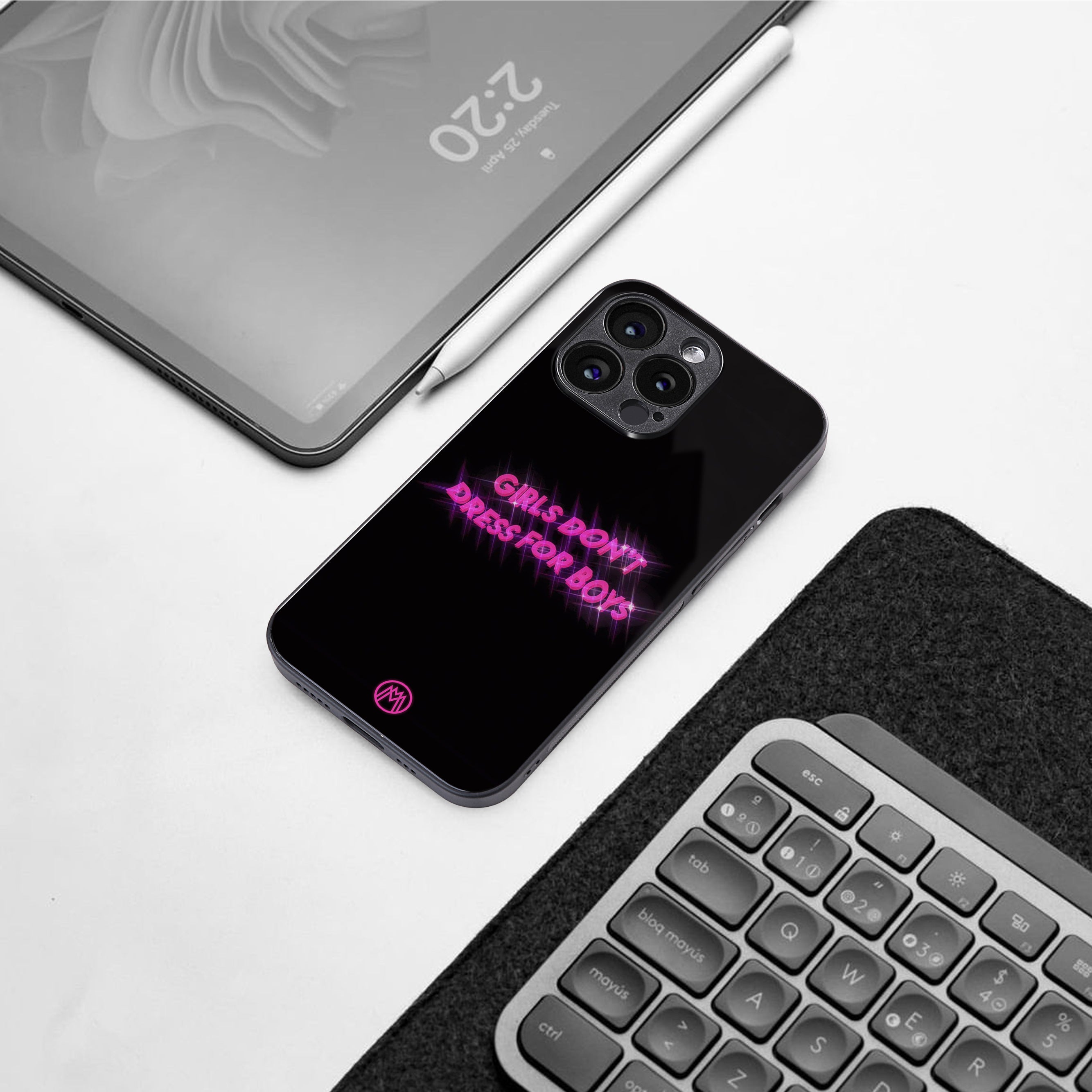 girls don't dress for boys back phone cover | glass case for iphone 16 plus
