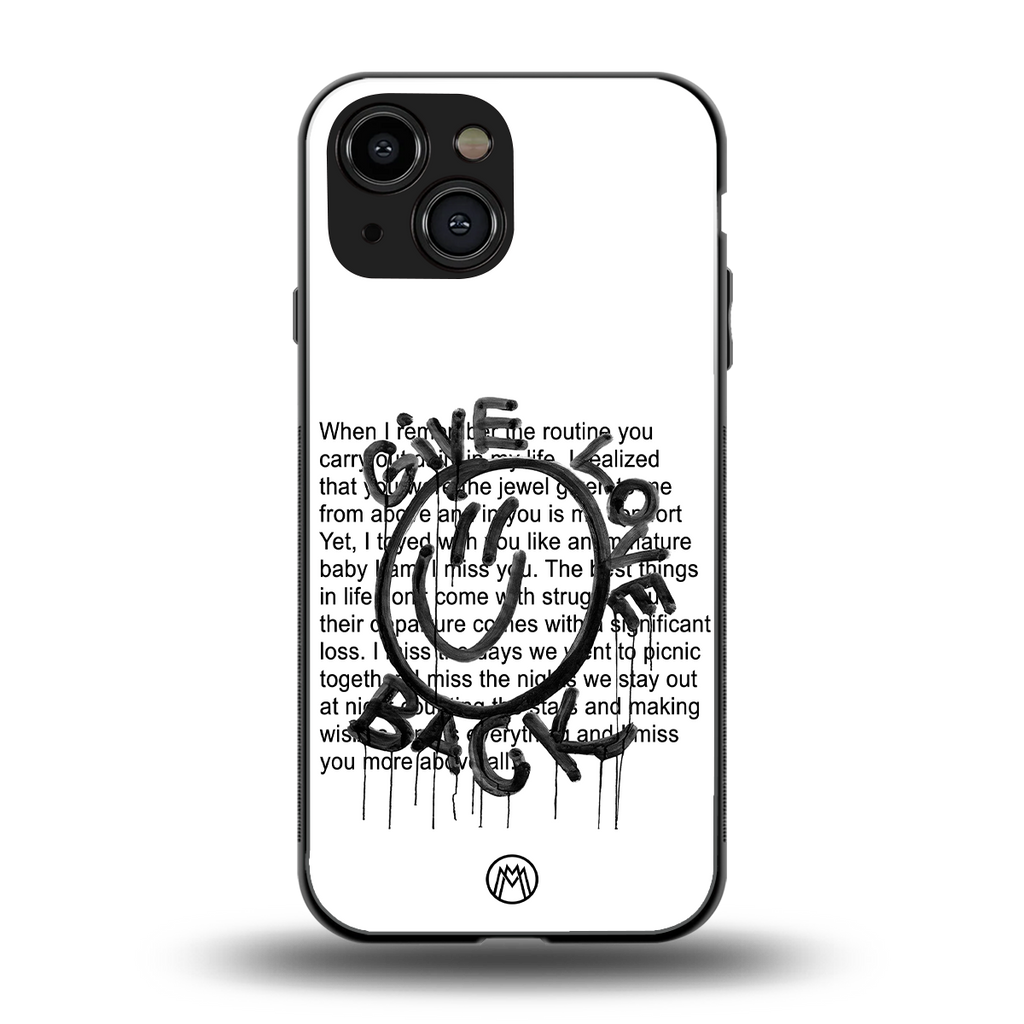 give love back back phone cover | glass case for iphone 13 mini
