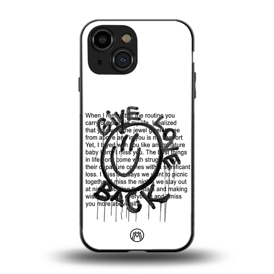 give love back back phone cover | glass case for iphone 13 mini