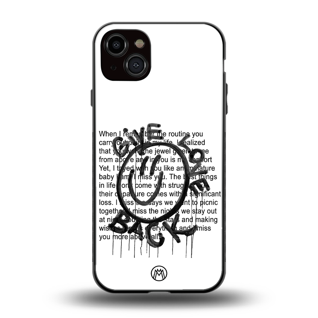 give love back back phone cover | glass case for iphone 14 plus